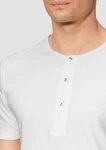s.Oliver Kurzarmshirt Henley-T-Shirt Weiß/Grau/Creme