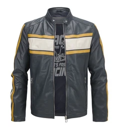 Lederjacke MSLambert Racing Jacke im Retro Design aus Lammleder
