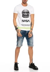 RedBridge T-Shirt NASA Visalia Dunkelgrau/Weiß/Gelb/Grau/Creme
