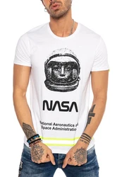 RedBridge T-Shirt NASA Visalia Dunkelgrau/Weiß/Gelb/Grau/Creme
