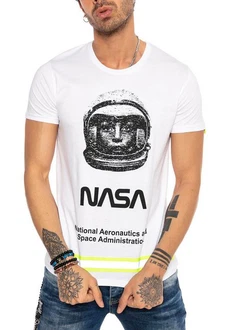 RedBridge T-Shirt NASA Visalia Dunkelgrau/Weiß/Gelb/Grau/Creme