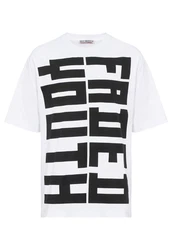 RedBridge T-Shirt Oversized Statement-Print Weiß/Schwarz
