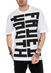 RedBridge T-Shirt Oversized Statement-Print Weiß/Schwarz