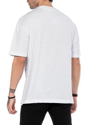 RedBridge T-Shirt Oversized Statement-Print Weiß/Schwarz