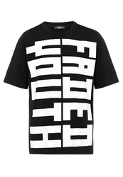 RedBridge T-Shirt Oversized Statement-Print Schwarz/Rot