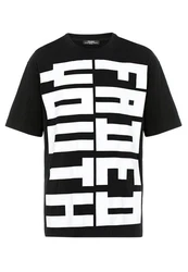 RedBridge T-Shirt Oversized Statement-Print Schwarz/Rot