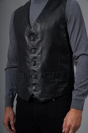 Lederweste BD02368 Herren Coleman Lederweste, echt Lammleder