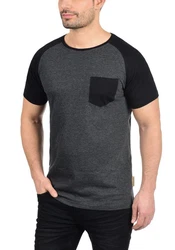 Indicode Gresham T-Shirt Rundhalsshirt IDGresham Kurzarmshirt Dunkelgrau/Dunkelblau/Grau