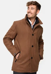 Indicode Herren Brittany Kurzmantel mit Stehkragen Beige/Braun