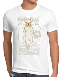 style3 T-Shirt Vitruvianischer Frenchie hund franzsische bulldogge Weiß/Creme/Braun/Beige