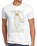 style3 T-Shirt Vitruvianischer Frenchie hund franzsische bulldogge Weiß/Creme/Braun/Beige