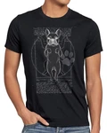 style3 T-Shirt Vitruvianischer Frenchie hund franzsische bulldogge Schwarz/Dunkelgrau/Grau