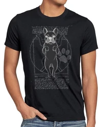 style3 T-Shirt Vitruvianischer Frenchie hund franzsische bulldogge Schwarz/Dunkelgrau/Grau