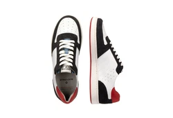 Strellson Herren Sneaker Stripe Evans J Sneaker Rot/Creme/Weiß/Schwarz