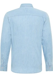 MUSTANG Langarmhemd Style Cullman Hellblau/Blau