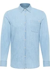MUSTANG Langarmhemd Style Cullman Hellblau/Blau
