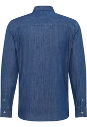 MUSTANG Langarmhemd Style Cullman Blau/Dunkelblau/Hellblau