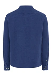Brax Leinenhemd Style Herrenhemd Blau/Dunkelblau/Hellblau
