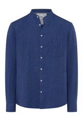 Brax Leinenhemd Style Herrenhemd Blau/Dunkelblau/Hellblau