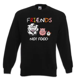 Sweatshirt Friends Not Food Comic Sweatshirt Veganer Speziesismus Vegan (1-tlg) Vegetarier Tierschutz Buddies Homies