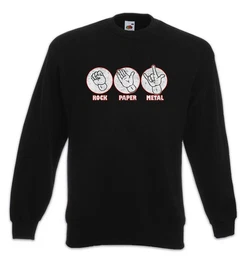 Sweatshirt Rock Paper Metal Sweatshirt Scissor Scissors Schere Stein TBBT Hard (1-tlg) Big Fist Fork Papier