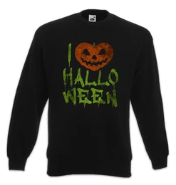 Sweatshirt I Love Halloween Sweatshirt Krbis Gesicht Laterne Samhain Pumpkin (1-tlg) Suppe Nightmare Albtraum Before