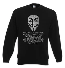 Sweatshirt Knowledge Is Free Sweatshirt Fun Nerd Geek Sci-Fi Dystopie Utopie (1-tlg) Anonymous Guy Fawkes Government