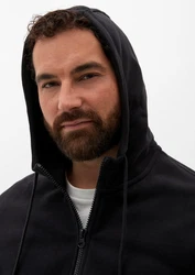 s.Oliver Allwetterjacke Sweatjacke mit Kapuze Schwarz/Dunkelgrau