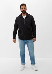 s.Oliver Allwetterjacke Sweatjacke mit Kapuze Schwarz/Dunkelgrau