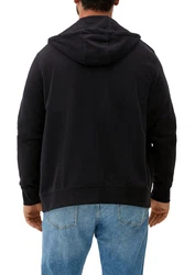 s.Oliver Allwetterjacke Sweatjacke mit Kapuze Schwarz/Dunkelgrau
