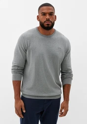 s.Oliver Strickpullover aus Feinstrick Logo Grau/Dunkelgrau/Hellgrau