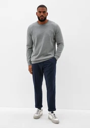s.Oliver Strickpullover aus Feinstrick Logo Grau/Dunkelgrau/Hellgrau