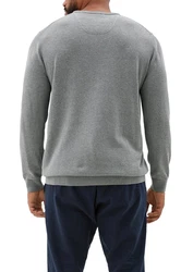 s.Oliver Strickpullover aus Feinstrick Logo Grau/Dunkelgrau/Hellgrau