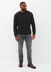 s.Oliver Strickpullover aus Feinstrick Logo Schwarz