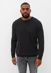 s.Oliver Strickpullover aus Feinstrick Logo Schwarz
