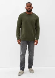 s.Oliver Strickpullover aus Feinstrick Logo Dunkelgrün