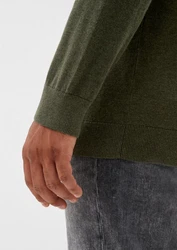 s.Oliver Strickpullover aus Feinstrick Logo Dunkelgrün