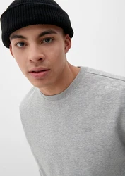 QS Sweatshirt mit Logostickerei Grau/Hellgrau/Silber