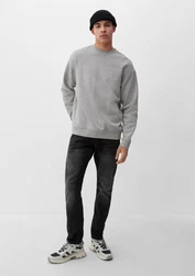 QS Sweatshirt mit Logostickerei Grau/Hellgrau/Silber