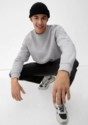 QS Sweatshirt mit Logostickerei Grau/Hellgrau/Silber