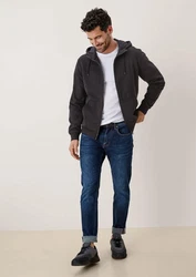 s.Oliver Allwetterjacke Sweatjacke mit Kapuze Dunkelgrau/Schwarz/Hellgrau