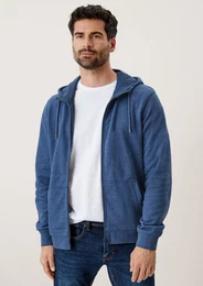 Allwetterjacke Sweatjacke mit Kapuze Kontrast-Details