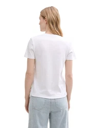 TOM TAILOR T-Shirt mit Print Weiß/Rot/Rosa/Lila/Braun