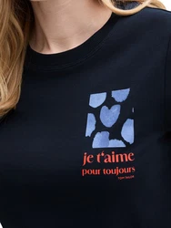 TOM TAILOR T-Shirt mit Print Dunkelblau