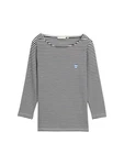 TOM TAILOR T-Shirt Langarmshirt Braun/Weiß/Dunkelblau