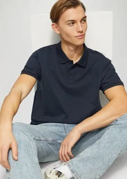 Kurzarmshirt Poloshirt aus Piqu