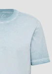 QS Kurzarmshirt Rundhals T-Shirt Hellblau/Blau