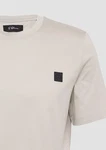 s.Oliver BLACK LABEL Kurzarmshirt T-Shirt mit Logo-Detail aus merzerisierter Baumwolle Beige/Khaki/Grau/Braun