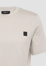 Kurzarmshirt T-Shirt aus merzerisierter Baumwolle mit Logo-Detail Logo