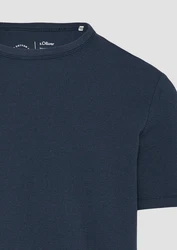 s.Oliver Kurzarmshirt T-Shirt mit Waffelstruktur Logo 